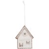 Clayre & Eef 6PR5333 Dekoration Anhänger Haus 8x1x10 cm Weiß Braun
