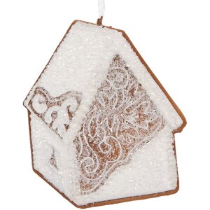 Clayre & Eef Декоративный кулон Дом 9x1x10 см Белый...