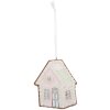 Clayre & Eef Декоративный подвес Дом 9x1x10 см Розовый