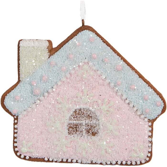 Clayre & Eef Подвеска Дом 9x1x8 см Розовый и Голубой