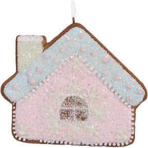 Clayre & Eef Подвеска Дом 9x1x8 см Розовый и Голубой