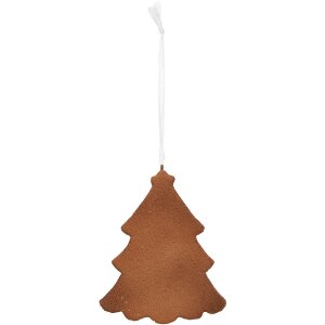 Clayre & Eef 6PR5346 Dekoration Anhänger Weihnachtsbaum 9x1x10 cm Weiß Braun