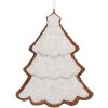 Clayre & Eef 6PR5346 Dekoration Anhänger Weihnachtsbaum 9x1x10 cm Weiß Braun