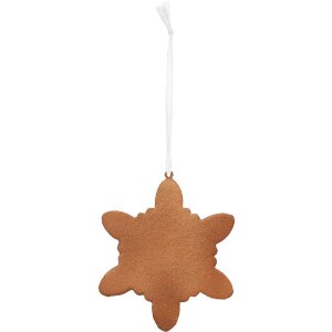 Clayre & Eef Подвес Снежинка 9x1x10 см Бело-коричневый