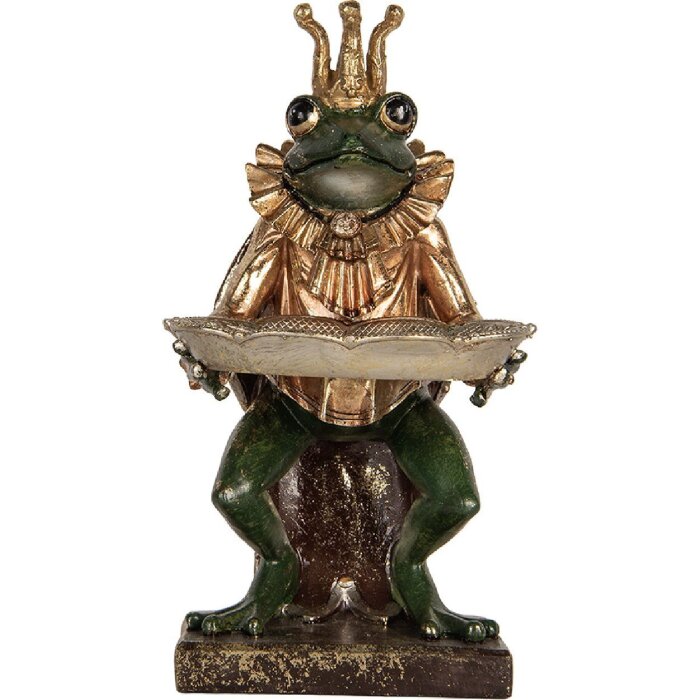 Clayre & Eef 6PR5565 Декорация Лягушка 16x15x28 см Зеленая