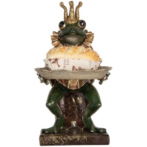 Clayre & Eef 6PR5565 Декорация Лягушка 16x15x28 см Зеленая