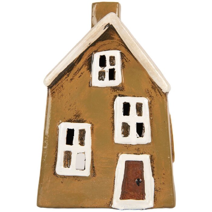 Clayre & Eef Декоративный домик 12x8x18 см коричневый/бежевый