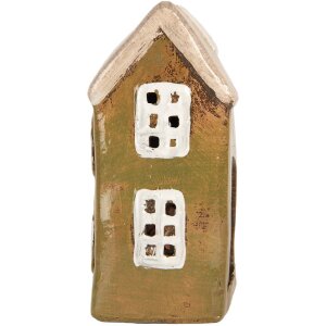 Clayre & Eef 6CE2191 Dekoration Haus 10x7x14 cm grün-beige