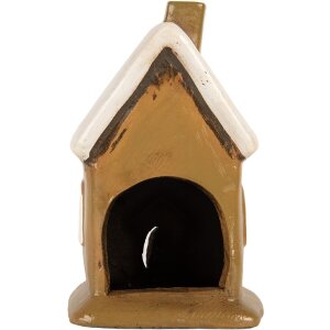 Clayre & Eef Декоративный домик 10x10x16 см коричнево-бежевый