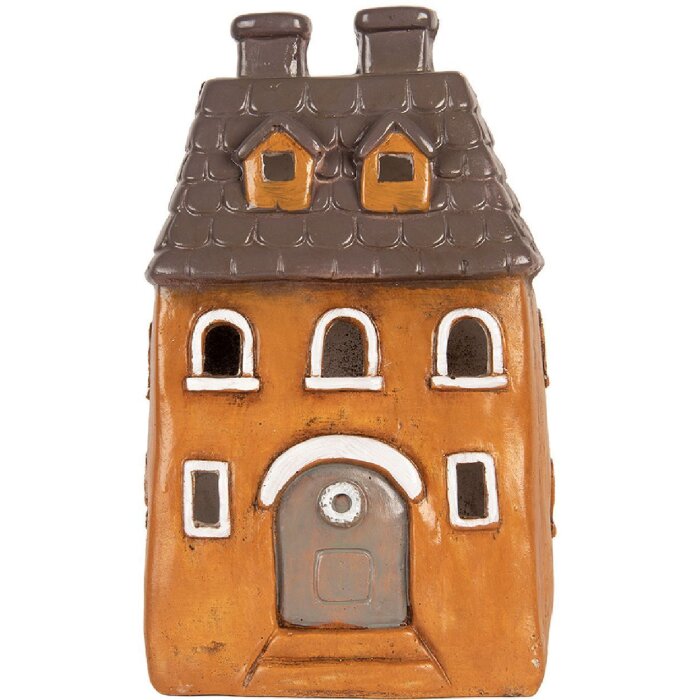 Clayre & Eef 6MG0126 Dekoration Haus 23x17x37 cm Orange Grau