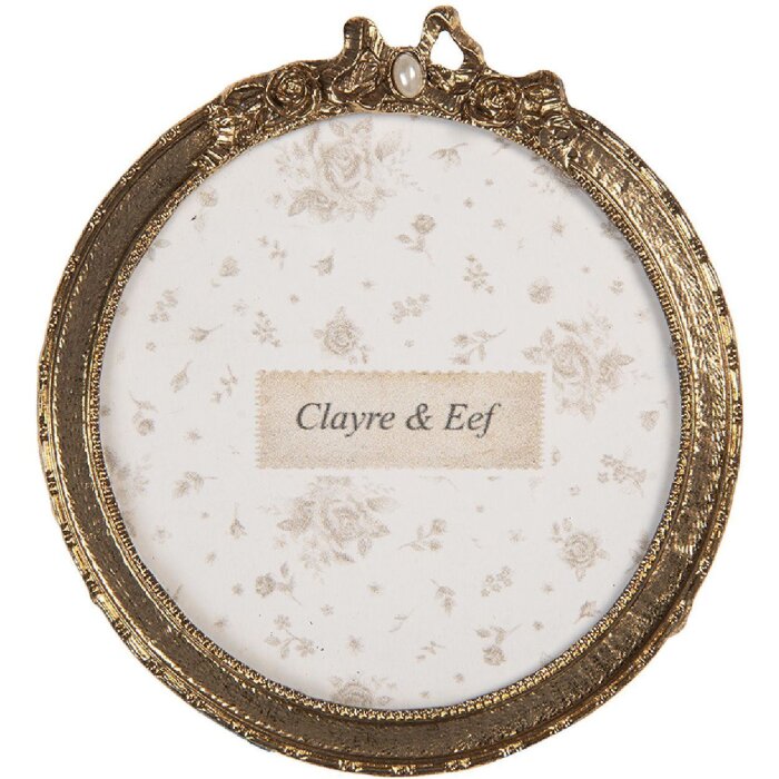 Clayre & Eef 2F1292 Fotorahmen 10x1x11 cm / Ø 9 cm Goldfarben