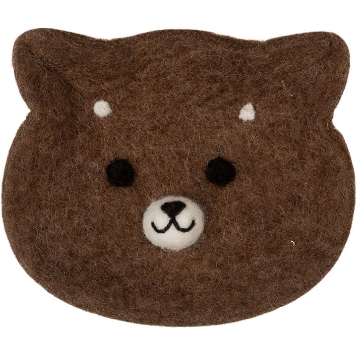 Clayre & Eef Чаша-медведь из войлока 15x13x3 см