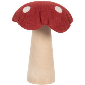 Clayre & Eef 66303 Filzpilz 14x14x17 cm Rot-Braun