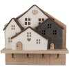Clayre & Eef Вешалка с войлочными домиками 40x13x40 см
