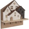 Clayre & Eef Вешалка с войлочными домиками 40x13x40 см