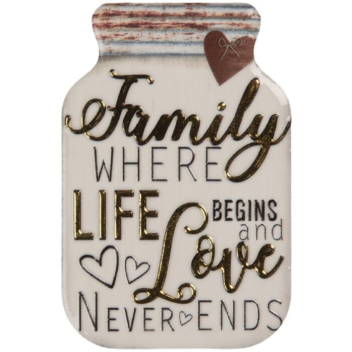 Clayre & Eef 66371 Magnet 5x1x8 cm Weiß-Gold