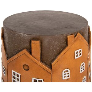 Clayre & Eef Столик для растений Ø 39x39 см Оранжево-серый