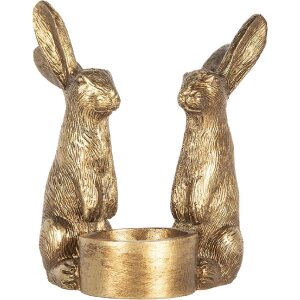 Clayre & Eef 6PR5741 Teelichthalter Kaninchen 10x8x12...
