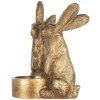 Clayre & Eef Подсвечник-кролик золотистый 10x8x12 см