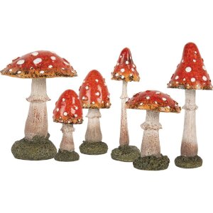 Clayre & Eef 6PR5747 Dekoration Pilz Ø 5x12 cm Rot Weiß