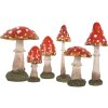 Clayre & Eef 6PR5747 Dekoration Pilz Ø 5x12 cm Rot Weiß