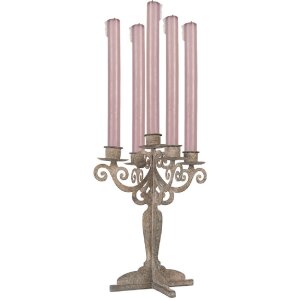 Clayre & Eef 6Y5818 Kerzenständer 26x26x35 cm Grau-Beige