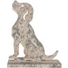 Clayre & Eef 6Y5829 Декоративная фигурка Собака 20x8x24 см Серый Бежевый