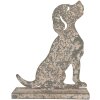 Clayre & Eef 6Y5829 Декоративная фигурка Собака 20x8x24 см Серый Бежевый