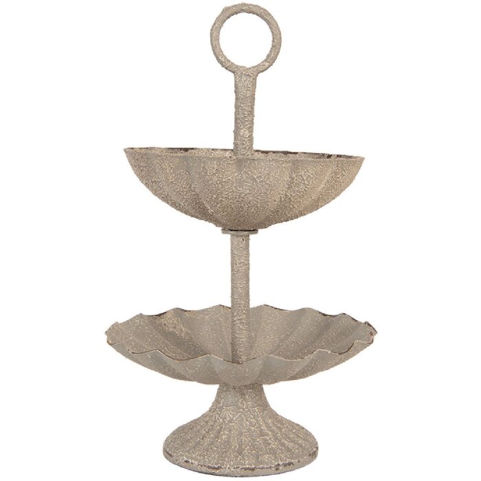 Clayre & Eef 6Y5886 Etagere Ø 15x24 cm Grau Beige