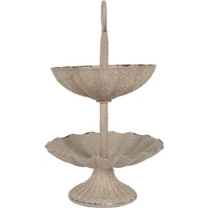 Clayre & Eef 6Y5886 Etagere Ø 15x24 cm Grau Beige