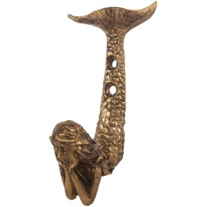 Clayre & Eef 6Y5889 Настенный крючок 5x4x10 см золотого цвета