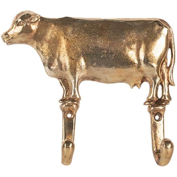 Clayre & Eef 6Y5895 Wandhaken 17x4x15 cm goldfarben