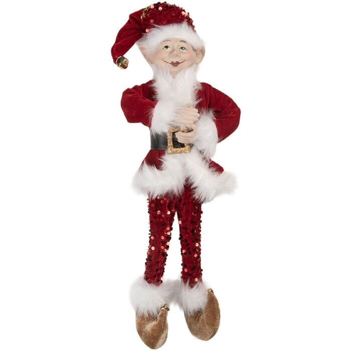 Clayre & Eef 66336 Dekoration Elfe 17x12x52 cm Rot und Weiß