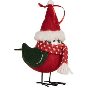 Clayre & Eef 66339 Dekoration Vogel 11x7x12 cm Rot...