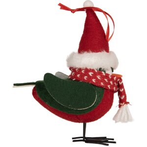 Clayre & Eef 66339 Dekoration Vogel 11x7x12 cm Rot...