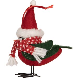 Clayre & Eef Декоративная птица 11x7x12 см красный/черный