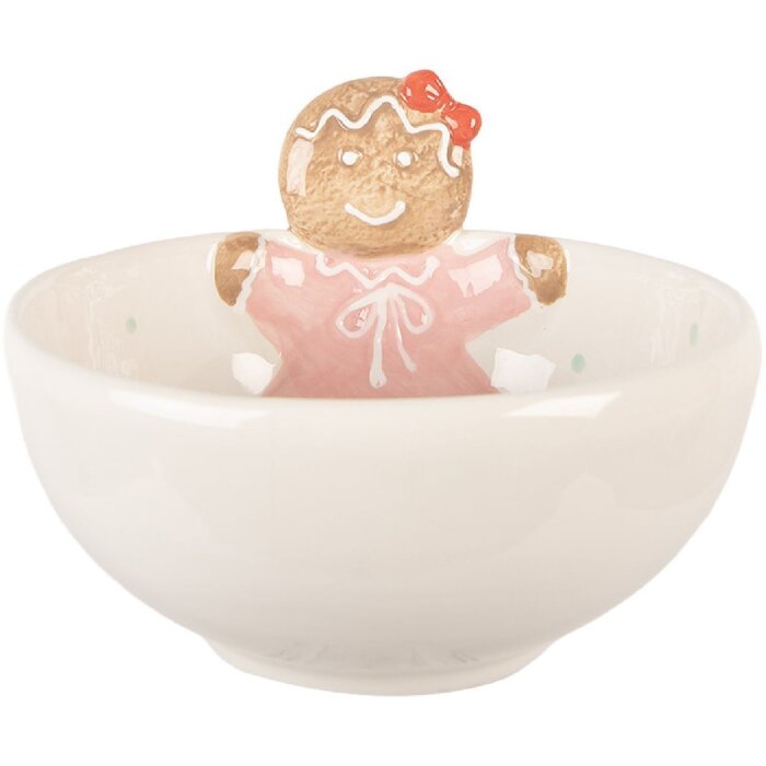 Clayre & Eef 6CE2216 Чаша 18x17x12 см 700 мл Бело-розовая