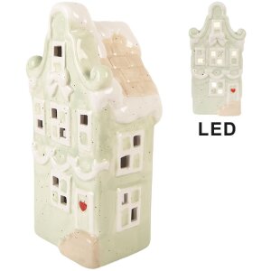 Clayre & Eef 6CE2219GR Dekoration Haus LED 11x9x22 cm...