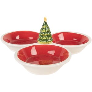 Clayre & Eef Поднос 26x26x10 см Красно-Белый