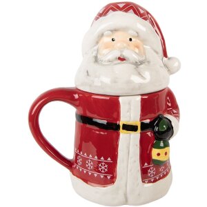 Clayre & Eef 6CEMU0196 Becher 15x10x19 cm Rot und Weiß