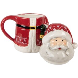 Clayre & Eef 6CEMU0196 Becher 15x10x19 cm Rot und Weiß