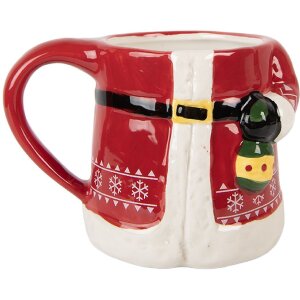 Clayre & Eef 6CEMU0196 Becher 15x10x19 cm Rot und Weiß