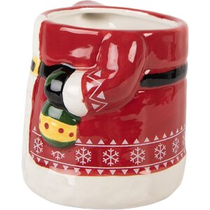 Clayre & Eef 6CEMU0196 Becher 15x10x19 cm Rot und Weiß