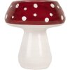 Clayre & Eef 6GL5199 Teelichthalter Pilz Ø 7x7 cm weiß-rot