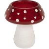 Clayre & Eef 6GL5199 Teelichthalter Pilz Ø 7x7 cm weiß-rot