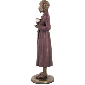 Clayre & Eef Декор Обезьяна 9x8x28 см Коричневый, Красный