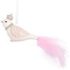Clayre & Eef Подвесной Декор Птица 8x5x5 см Белый/Розовый