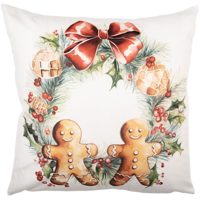 Clayre & Eef KT021.437 Наволочка 45x45 см Бело-коричневая