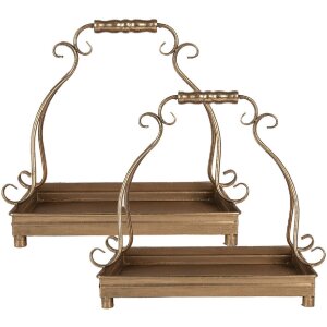 Clayre & Eef Декоративные чаши 2 шт. 43x26x41 / 34x21x30 см Золотые