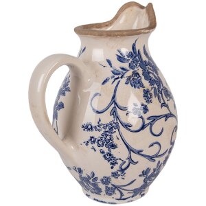 Clayre & Eef Декоративный кувшин 16x12x19 см бежево-голубой